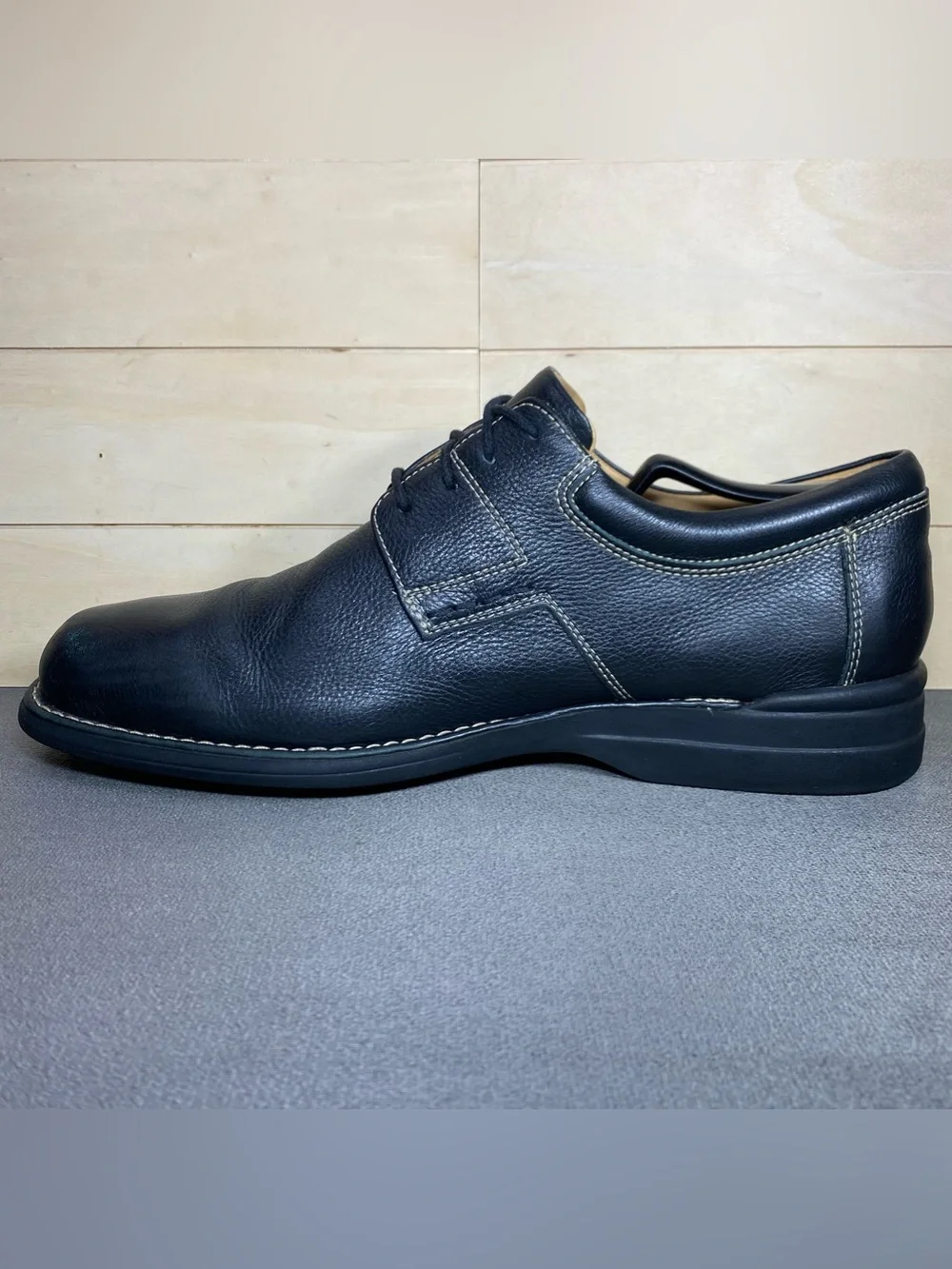 Johnston Murphy Shuler Oxfords Black Leather Men's Size 11 Shoes M Pebbled